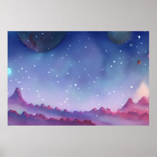 Poster Galáxia, Universo, Estrelas, Espaço Exterior