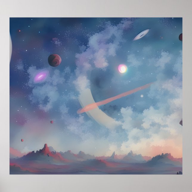 Poster Galáxia, Universo, Estrelas, Espaço Exterior (Frente)