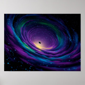 Poster Galáxia Vortex Giratório Dinâmico com Astron Centr