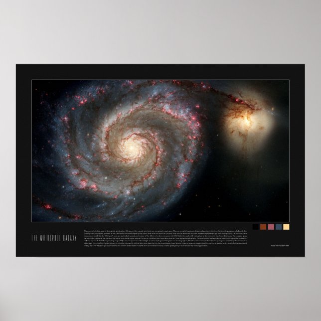 Poster Galáxia Whirlpool (51a, M51a, NGC 5194) (Frente)