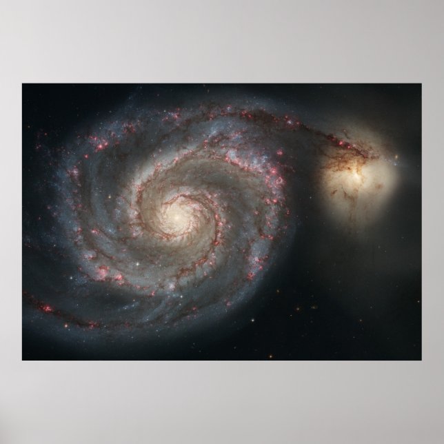 Poster Galáxia Whirlpool (M51) e Galáxia Companion (Frente)
