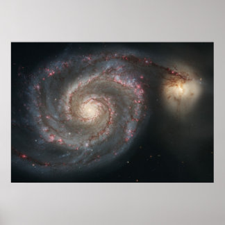 Póster Galáxia Whirlpool (M51) e Galáxia Companion