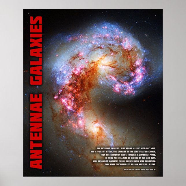 Póster Galáxias Antennae (Frente)