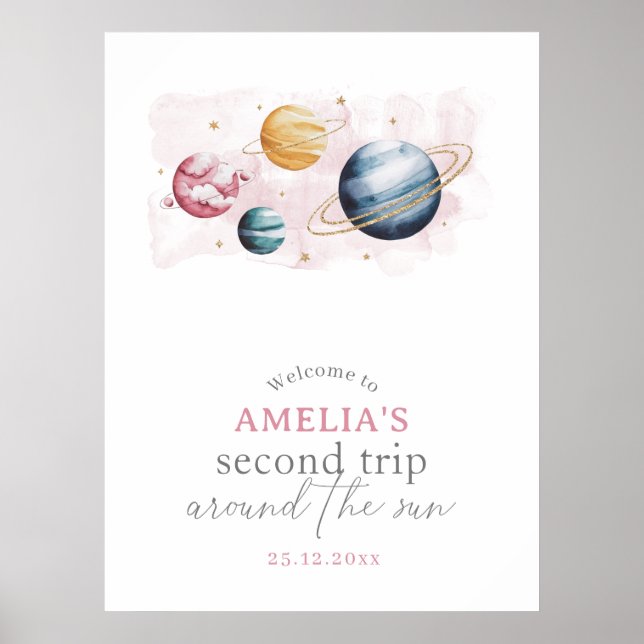 Poster Galáxias de Aniversário de Outona do Espaço Bem-Vi (Frente)