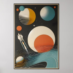 Poster Galáxias de Arte da Idade do meio século