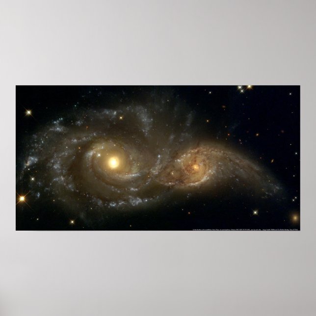Póster Galáxias NGC 2207 e IC 2163 (Frente)