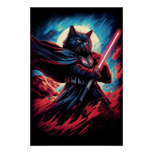 Póster Galaxy Cat Swordsman