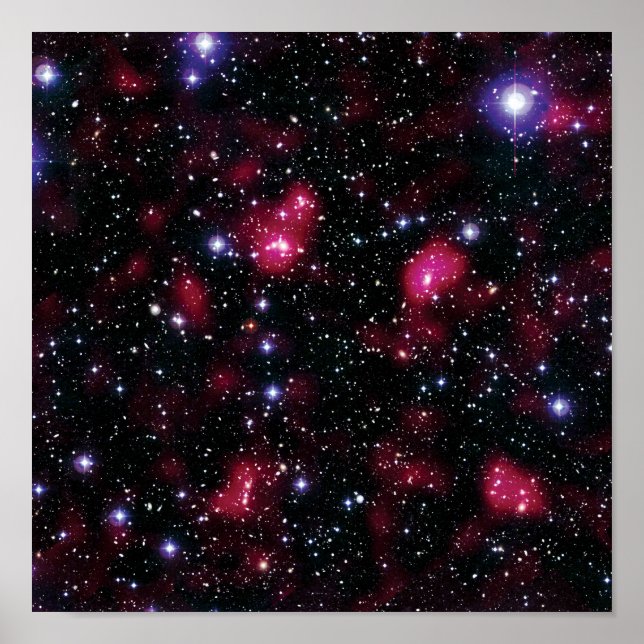 Poster Galaxy Cluster Abell 901/902 Foto Espacial Hubble (Frente)