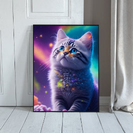 Poster Galaxy Katze Digitaler Ai generated