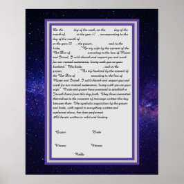 Poster Galaxy Ketubah no texto de reforma canadense