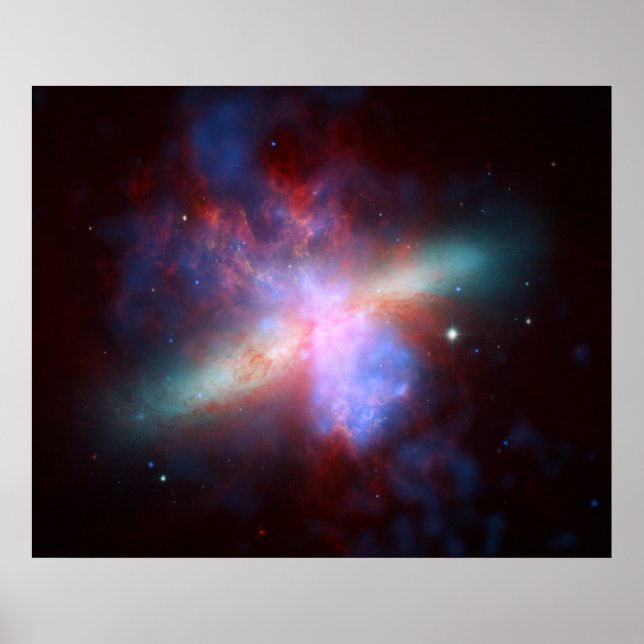 Poster Galaxy M82 Hubble NASA (Frente)