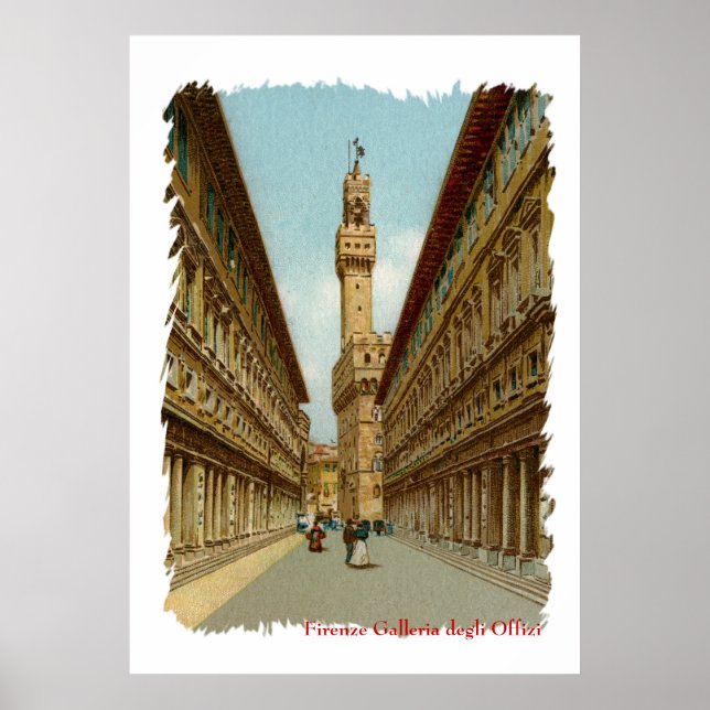 Poster Galeria Aquarelle Florence Uffizi (Frente)