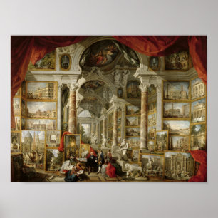 Poster Galeria com Vistas da Roma Moderna, 1759
