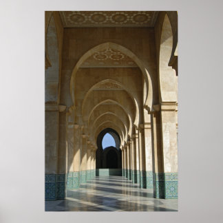 Poster Galeria de Arcos na Mesquita Hassan II, Casablanca