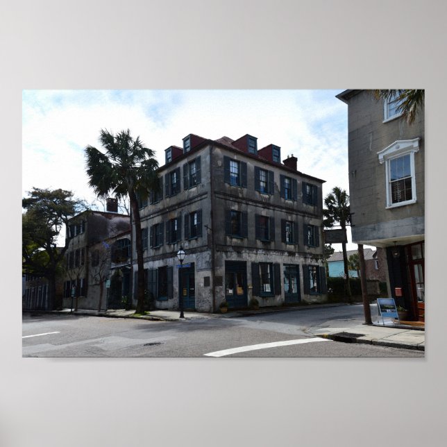 Poster Galeria de ARt do Trimestre Francês Charleston (Frente)