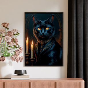 Poster Galeria de Arte de Gato Preto Medieval Vitoriano