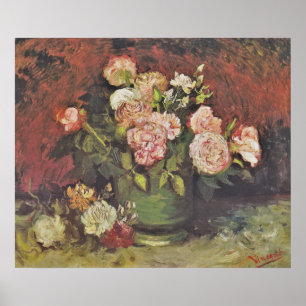 Póster Galeria de Arte Foral Van Gogh Peonies e RosasHD