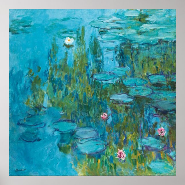 Póster Galeria de lírios Ninféas Claude Monet (Frente)