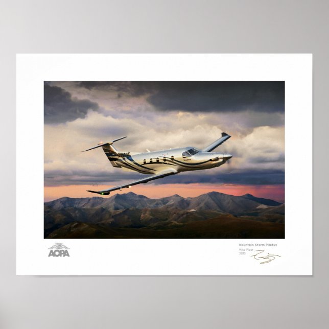 Póster Galeria Pilatus de Tempestade de Montanha (Frente)