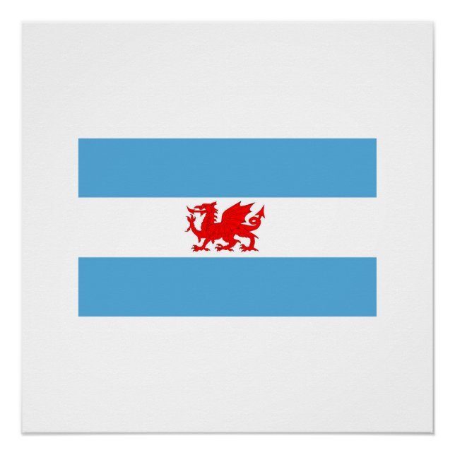 Póster Galês Dragão Bandeira Da Colônia De Patagônia (Frente)