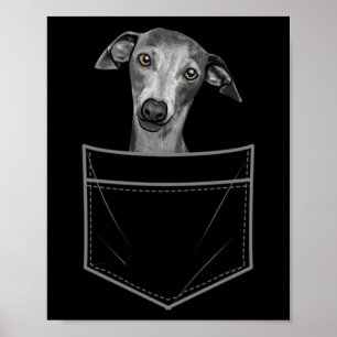 Poster Galgo cinza legal para homens mulheres bolso itali