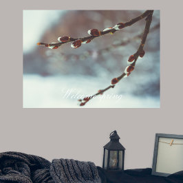 Poster Galhos salgueiros espinhosos com coletores no fina