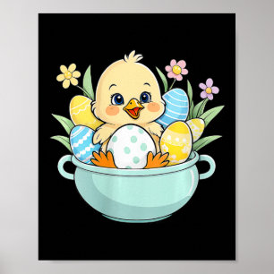Poster Galinha Caça de Ovos Páscoa Coelhinhos Orelha Faze