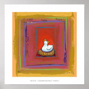 Poster Galinha da arte da galinha que coloca a pintura