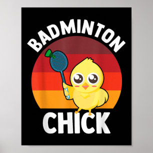 Poster Galinha de Badminton Jogador de Badminton Peteca E