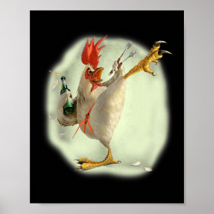 Poster Galinha-de-frango Karate Kick Legal Chicken Engraç