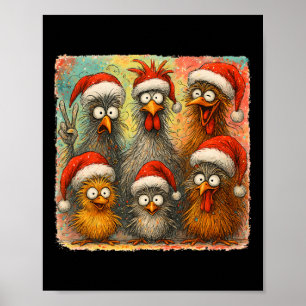 Poster Galinha do Natal Hugvyn Santa Loucamente Ansiosame