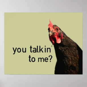 Póster Galinha engraçada da atitude - você talkin a mim