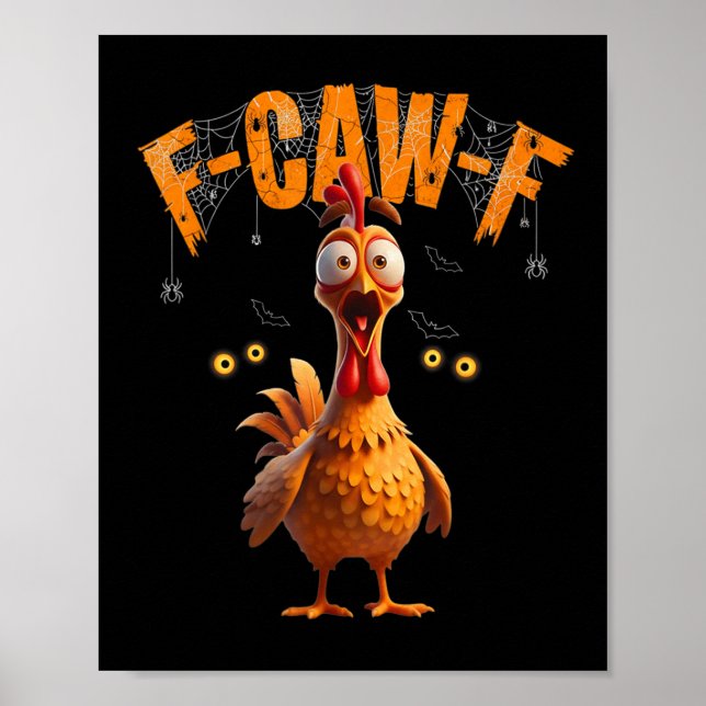 Poster Galinha-F-caw-f Engraçado-aranha (Frente)
