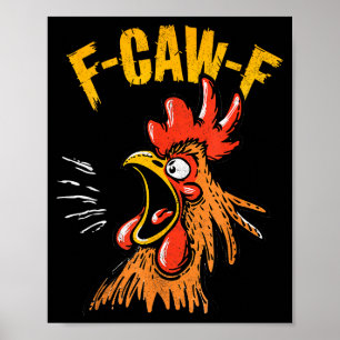 Poster Galinha F-caw-f Vintage F-caw-f Galinha Engraçada 