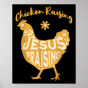 Poster Galinha Fofa Criando E Fé Louvando Jesus Graf