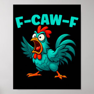 Poster Galinha galo engraçado humor animal de fazenda F-c