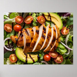 Poster Galinha grelhada e salada vegetal