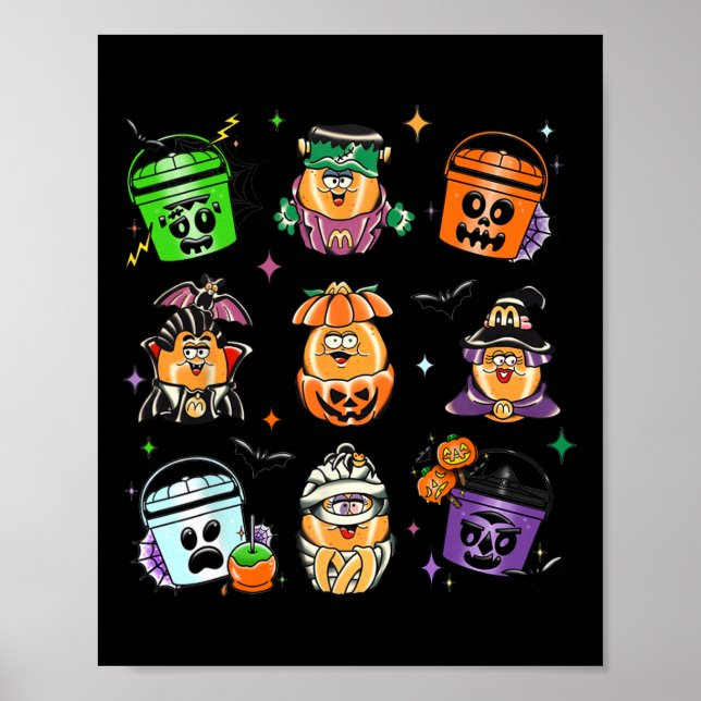 Poster Galinha Nuggets Pumpkin Halloween 90s Vintage 2 (Frente)