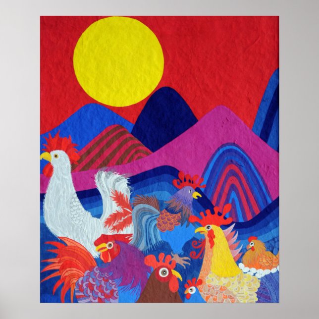 Poster Galinhas e Galos (Frente)