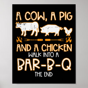 Poster Galinhas Porcos Vaca Passear R B Q Churrasco Rbecu