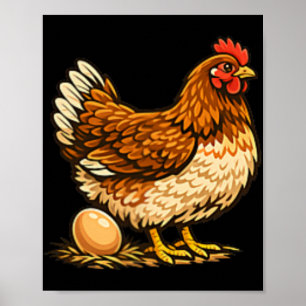 Poster Galinheiro Com Desenho De Ovo Suporte De Galinha F