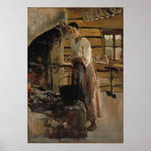 Poster Gallen-Kallela - Cozinhar feminino Whitefish