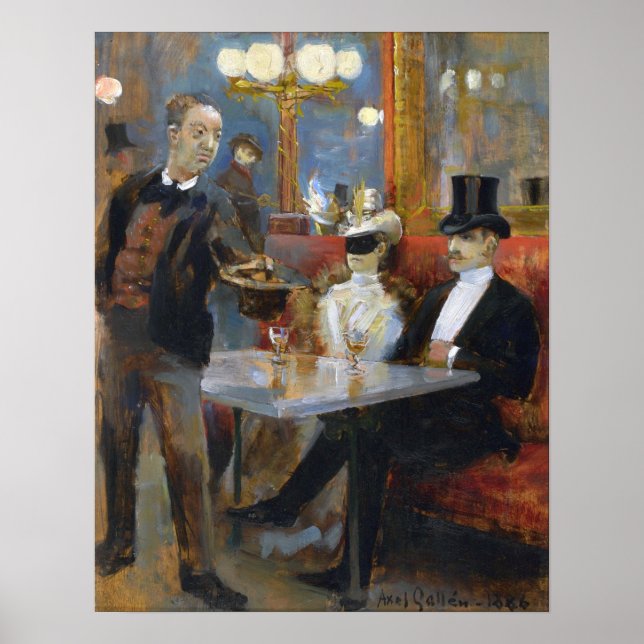 Poster Gallen-Kallela - Num Café Em Paris (Frente)