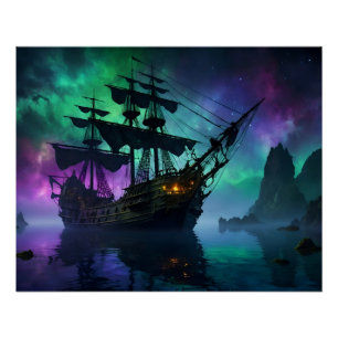 Póster Galleon Baixo das Estrelas Assombradas