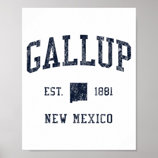 Poster Gallup Nm Jn1 Vintage Athletic Blue Design  (Frente)