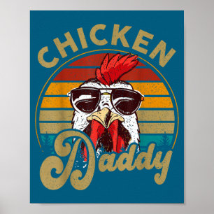 Poster Galo de Camisa de Galinha Pai Vintage Fazendeiro E