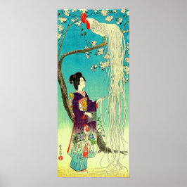 Poster Galo de Cauda Longa Onaga-dori Kasamatsu Shiro 