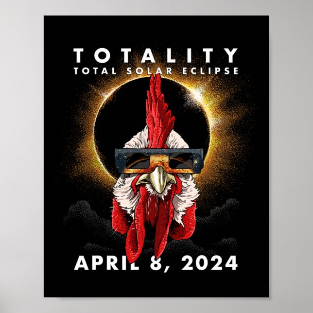 Poster Galo de Galinhas Solar Eclipse 2024 (Frente)