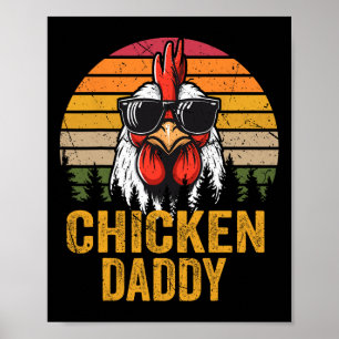 Poster Galo De Vintagem De Pai De Frango Para Fábrica De