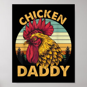 Poster Galo De Vintagem De Pai De Frango Para Fábrica De
